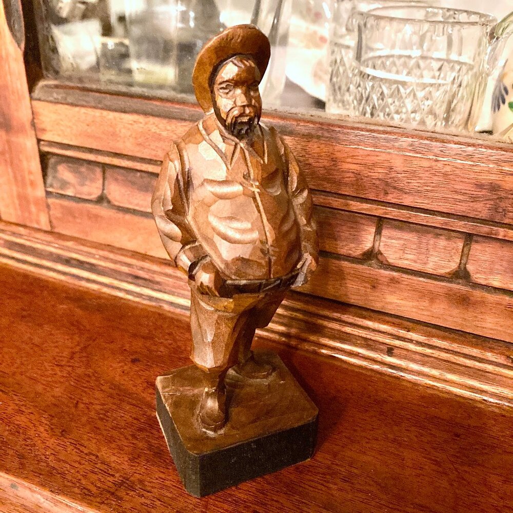 Wood-carved Figurine of Sancho Panza, Vintage